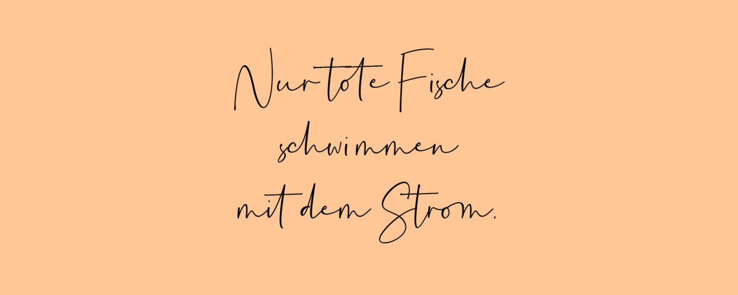 Nur tote Fische schwimmen mit dem Strom. Blogkategorie off Topic von SELBSTBEWUSSTSEIN BLOGGERIN Sara Erb aus Österreich.